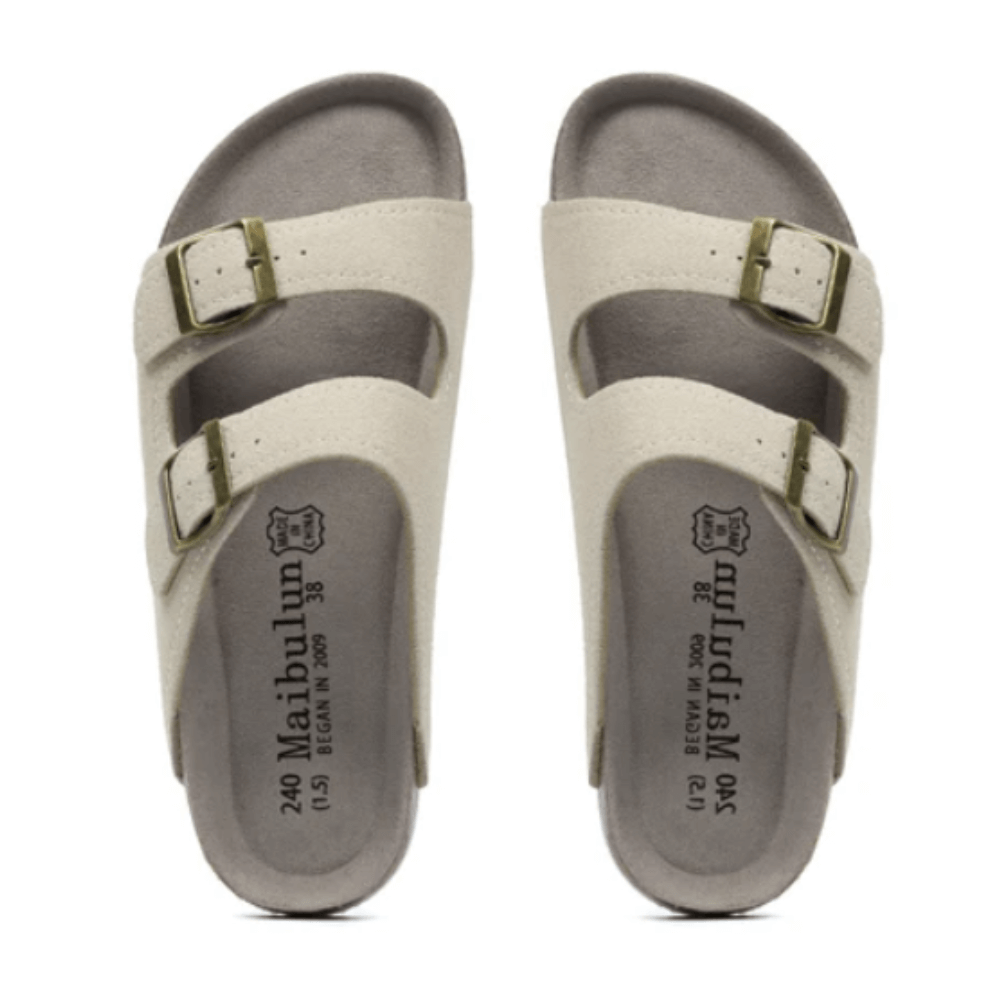 Sandália Birken Camurça - Creme