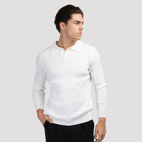 Camisa Polo Manga Longa Gola V